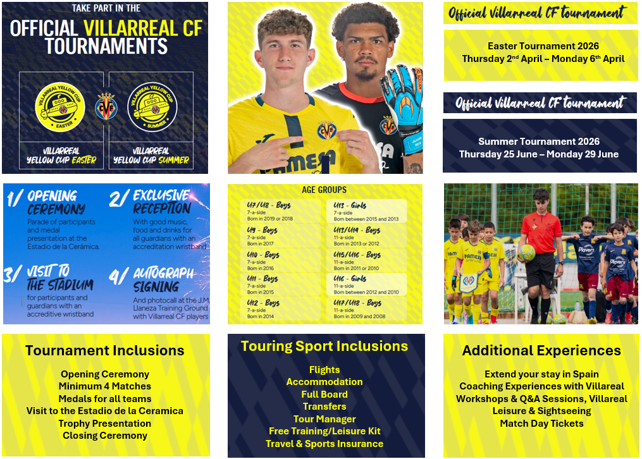 Touring Sport Official Partner for Villareal Tournament