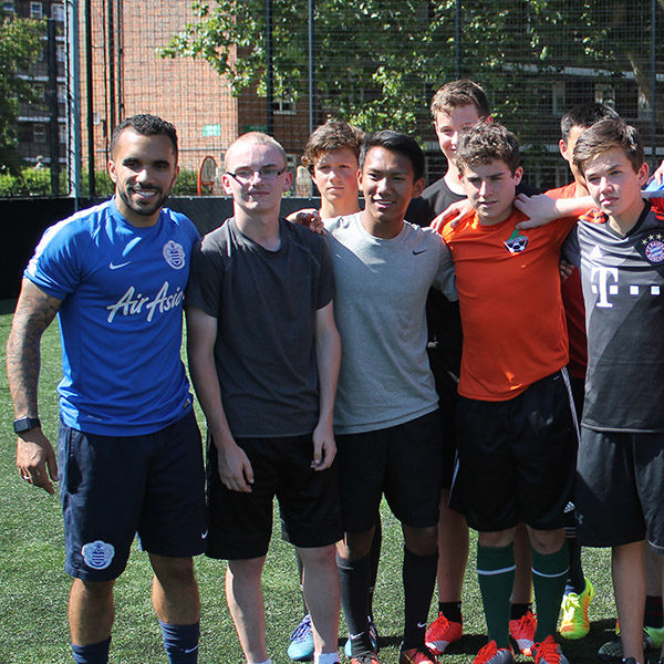 football team on holiday