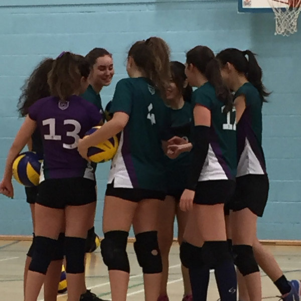 volleyball team during match